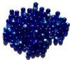 50 6mm Transparent Cobalt AB Round Glass Beads